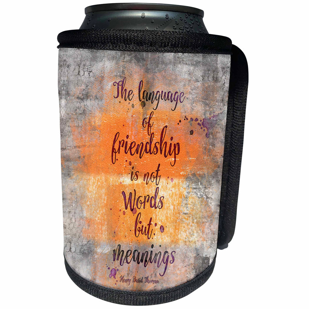 3dRose Andrea Haase Inspirational Typography - Typography motivational quote art friendship - Can Cooler Bottle Wrap (cc_264816)