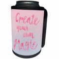 3dRose Andrea Haase Inspirational Typography - Typography motivational art illustration create your own magic - Can Cooler Bottle Wrap (cc_264819)