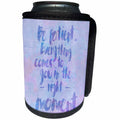3dRose Andrea Haase Inspirational Typography - Typography motivational quote art be patient, blue purple - Can Cooler Bottle Wrap (cc_264820)