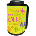 3dRose Andrea Haase Inspirational Typography - Typography motivational quote day without smile is wasted - Can Cooler Bottle Wrap (cc_264828)