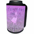 3dRose Andrea Haase Inspirational Typography - Be your own kind of beautiful motivational typography purple - Can Cooler Bottle Wrap (cc_264829)