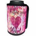 3dRose Andrea Haase Inspirational Typography - Typography love art illustration follow your heart - Can Cooler Bottle Wrap (cc_264831)