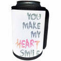 3dRose Andrea Haase Inspirational Typography - Typography love art illustration you make my heart smile - Can Cooler Bottle Wrap (cc_264834)