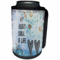3dRose Andrea Haase Inspirational Typography - My heart soul and life mixed media collage - Can Cooler Bottle Wrap (cc_264838)
