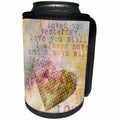 3dRose Andrea Haase Inspirational Typography - Love heart typography quote yesterday still always - Can Cooler Bottle Wrap (cc_264853)