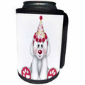 3dRose Anne Marie Baugh - Illustrations - Cute Pink and White Happy Birthday Puppy Dog Illustration - Can Cooler Bottle Wrap (cc_264864)
