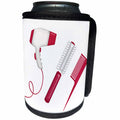 3dRose Anne Marie Baugh - Illustrations - Hair Dry, Hair Brush, Comb Illustration - Can Cooler Bottle Wrap (cc_264865)