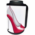 3dRose Anne Marie Baugh - Illustrations - Pink and White High Heeled Shoe Illustration - Can Cooler Bottle Wrap (cc_264867)