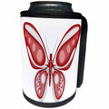 3dRose Anne Marie Baugh - Butterflies - Cute Red an White Butterfly Illustration - Can Cooler Bottle Wrap (cc_264902)