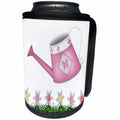 3dRose Anne Marie Baugh - Illustrations - Cute Pink and Yellow Flowers With A Watering Can Illustration - Can Cooler Bottle Wrap (cc_264908)