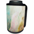 3dRose Anne Marie Baugh - Agate - Pretty Teal, Pink, and Yellow Agate Design - Can Cooler Bottle Wrap (cc_264937)