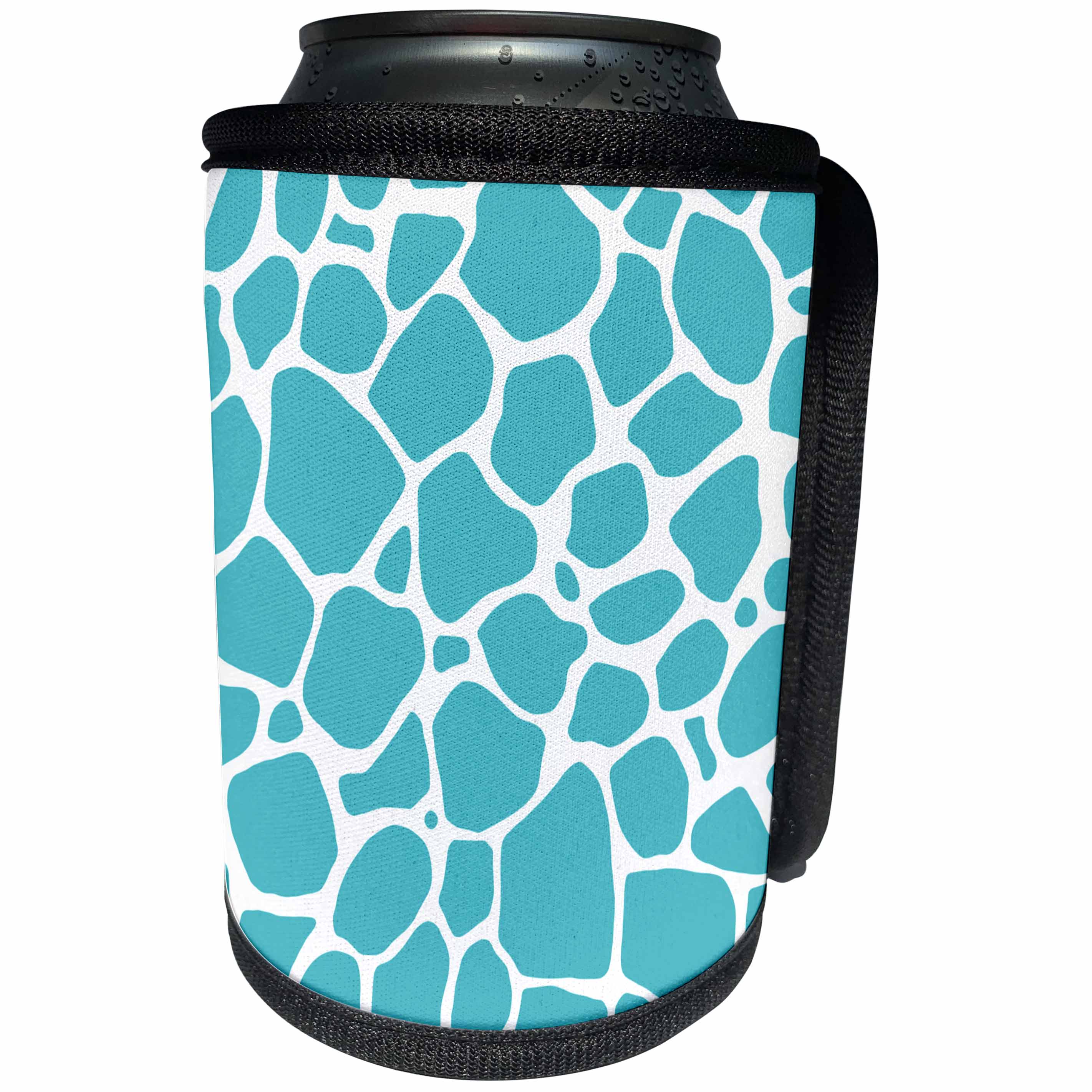 3dRose Anne Marie Baugh - Animal Print - Light Blue Giraffe Print - Can Cooler Bottle Wrap (cc_264947)