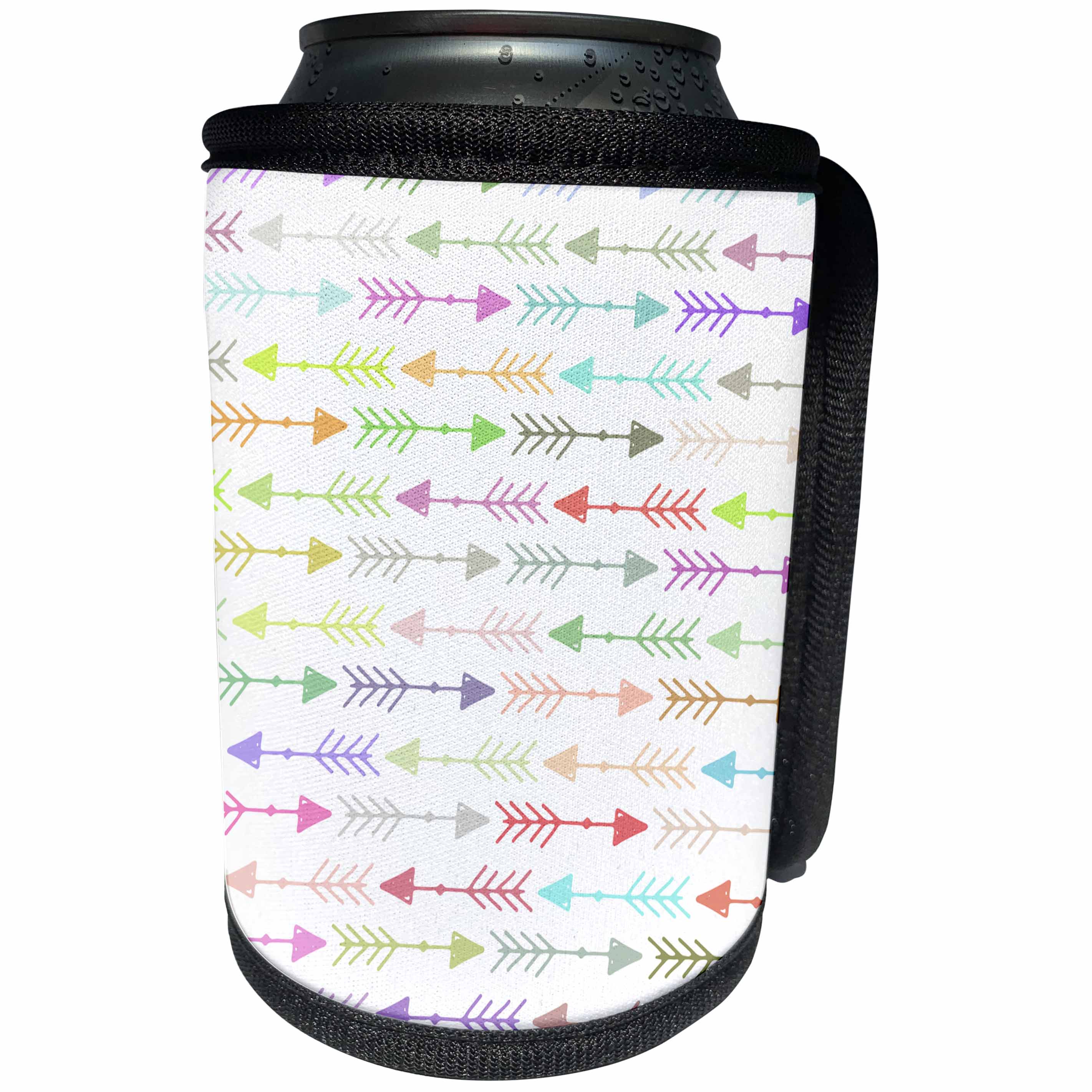 3dRose Anne Marie Baugh - Patterns - Colorful Hand Painted Arrow Pattern - Can Cooler Bottle Wrap (cc_264950)
