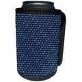 3dRose Anne Marie Baugh - Patterns - Pretty White Squiggle Arrows On A Dark Blue Background - Can Cooler Bottle Wrap (cc_264954)