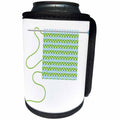 3dRose Anne Marie Baugh - Illustrations - Knitting Needle With A Knitted Square In Blue and Green Illustration - Can Cooler Bottle Wrap (cc_264959)
