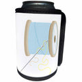 3dRose Anne Marie Baugh - Illustrations - Thread and Needle Sewing Illustration - Can Cooler Bottle Wrap (cc_264961)