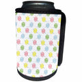 3dRose Anne Marie Baugh - Patterns - Cute Blue, Yellow, and Green Yarn Balls and Crochet Needle Pattern - Can Cooler Bottle Wrap (cc_264964)