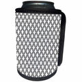 3dRose Anne Marie Baugh - Patterns - Black and White Fancy Quatre Foil Pattern - Can Cooler Bottle Wrap (cc_265052)