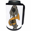 3dRose All Smiles Art Music - Funny Cool Weimaraner Dog Playing Tuba Cartoon - Can Cooler Bottle Wrap (cc_265066)