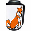 3dRose All Smiles Art Pets - Funny Cute Shiba Inu Puppy Dog Cartoon - Can Cooler Bottle Wrap (cc_265068)