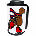 3dRose All Smiles Art Sports and Hobbies - Funny Charming Beaver Ice Skating cartoon - Can Cooler Bottle Wrap (cc_265080)