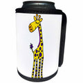 3dRose All Smiles Art Animals - Cute funny funky Yellow Giraffe Cartoon - Can Cooler Bottle Wrap (cc_265089)