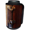 3dRose Florene Vintage - Old Wooden Lock - Can Cooler Bottle Wrap (cc_26510)