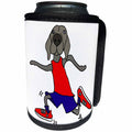 3dRose All Smiles Art Sports and Hobbies - Funny Cute Weimaraner Dog Running or Jogging Cartoon - Can Cooler Bottle Wrap (cc_265122)