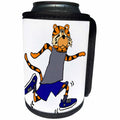 3dRose All Smiles Art Sports and Hobbies - Funny Cool Tiger Running or Jogging Cartoon - Can Cooler Bottle Wrap (cc_265124)