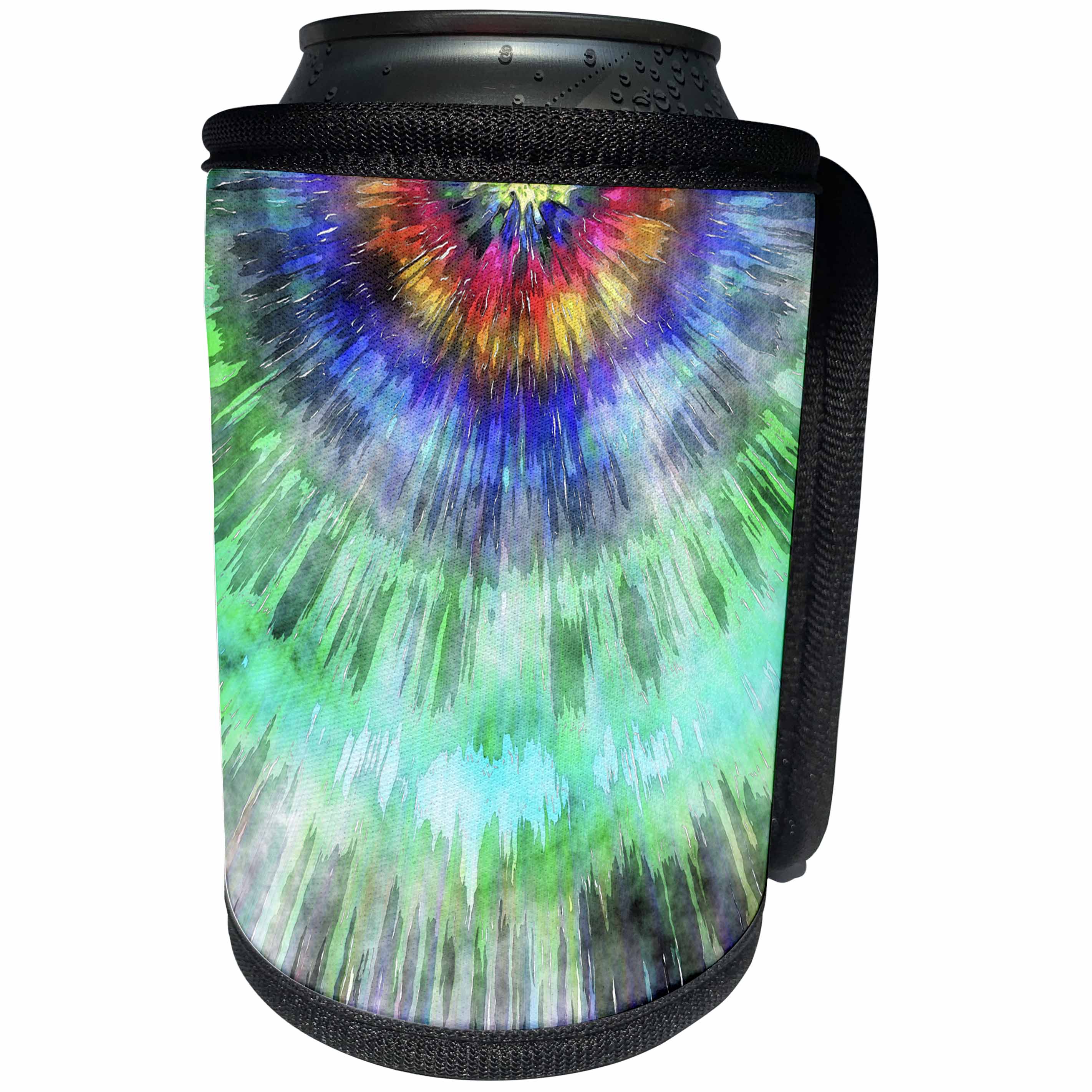 3dRose Phil Perkins - Graphic Design - Textured Tie Dye Starburst - Can Cooler Bottle Wrap (cc_265145)