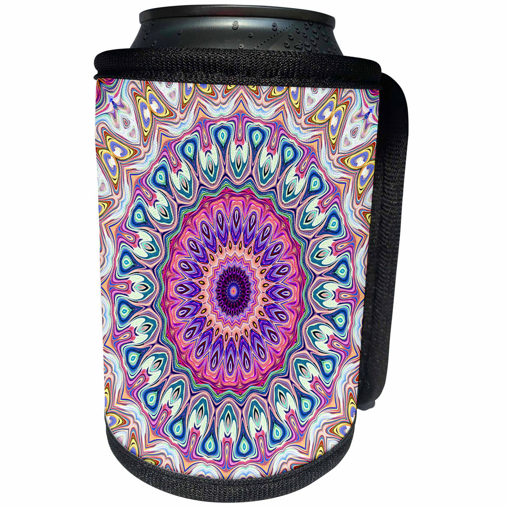 3dRose Phil Perkins - Abstract - Colorful Ornate Mandala - Can Cooler Bottle Wrap (cc_265178)