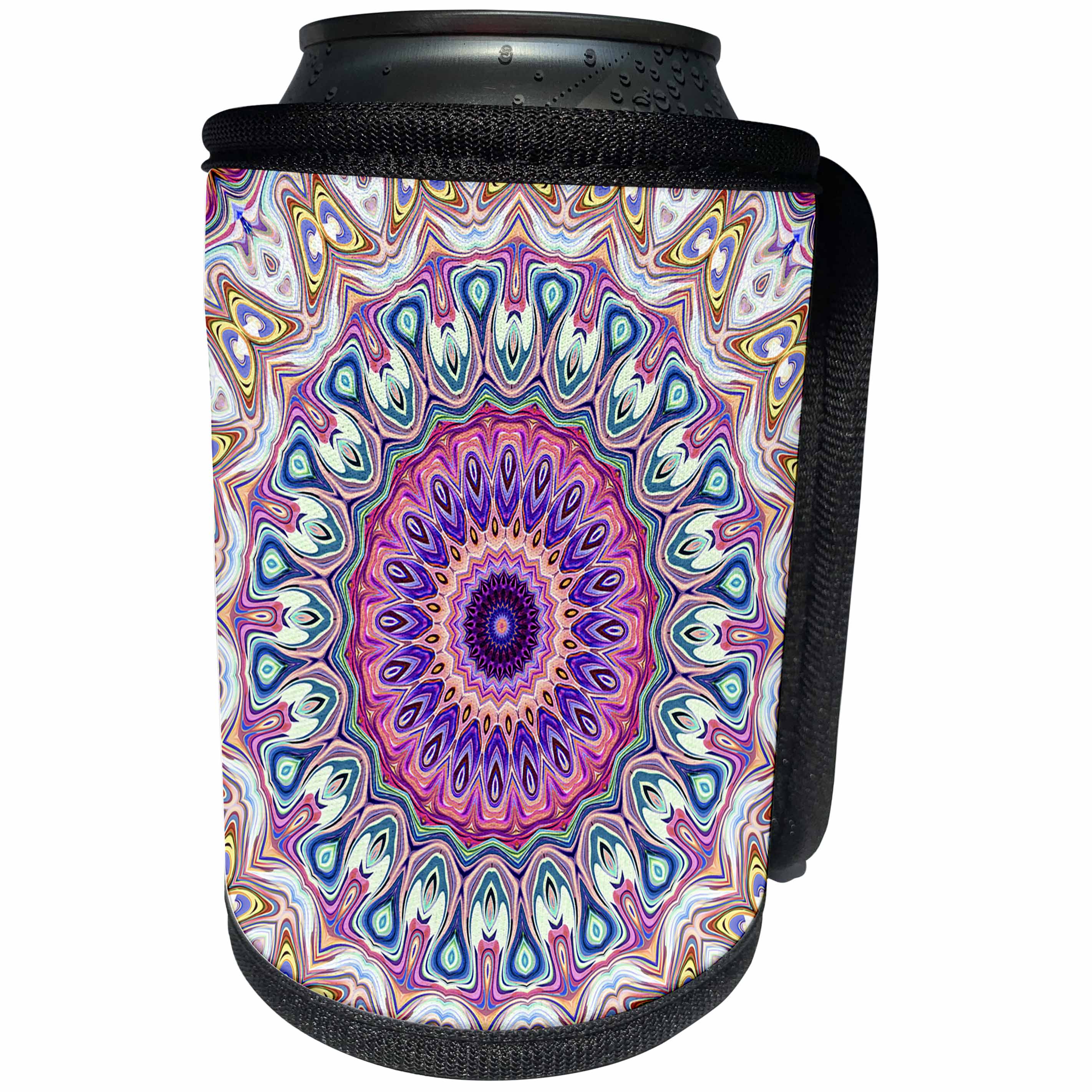 3dRose Phil Perkins - Abstract - Colorful Ornate Mandala - Can Cooler Bottle Wrap (cc_265178)