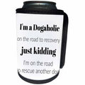 3dRose BrooklynMeme Funny Sayings - Im a dogaholic on the road to recovery - Can Cooler Bottle Wrap (cc_265194)