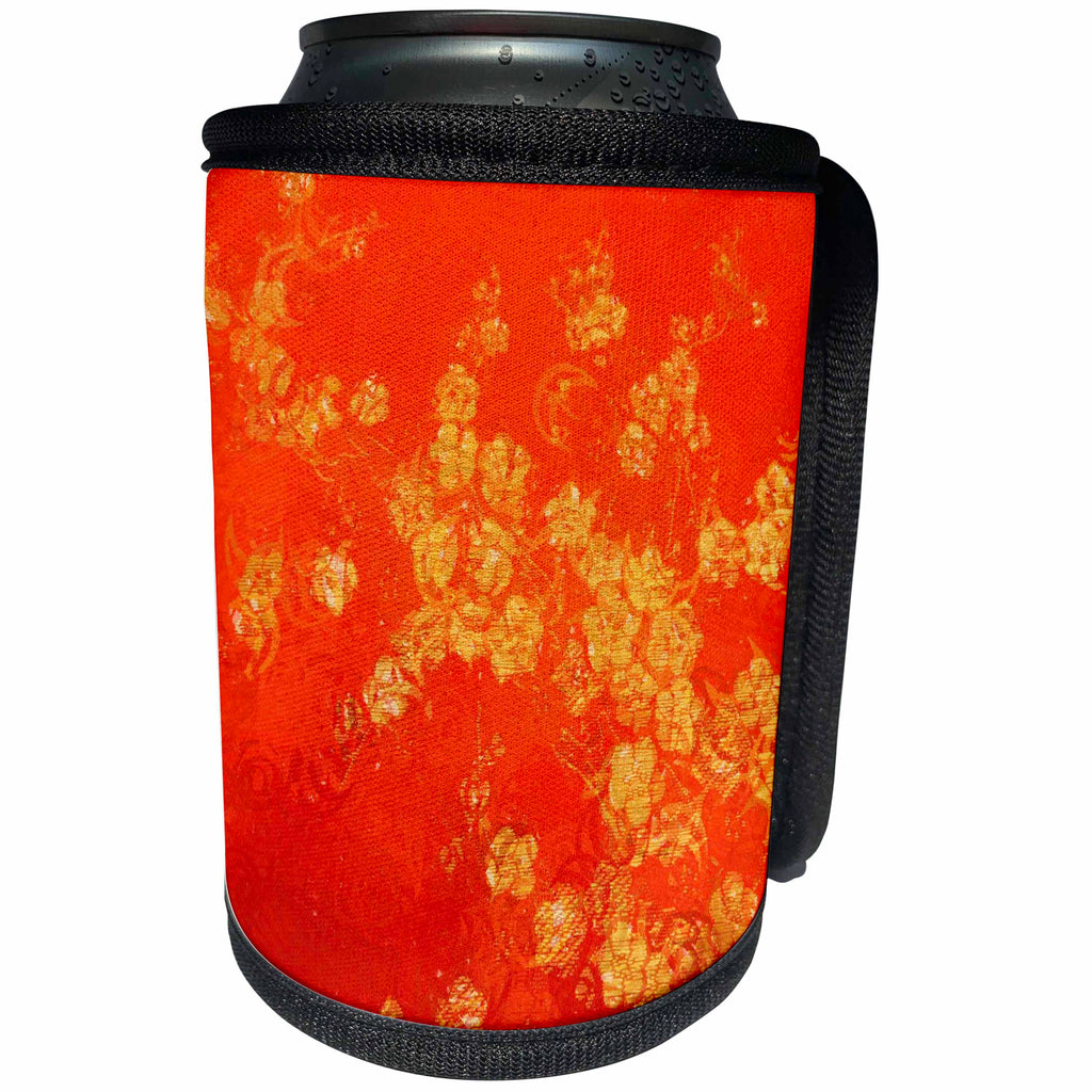 3dRose Florene Contemporary - Flat Rose Red - Can Cooler Bottle Wrap (cc_26520)