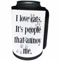 3dRose BrooklynMeme Funny Sayings - I love cats Its people that annoy me - Can Cooler Bottle Wrap (cc_265200)