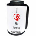 3dRose BrooklynMeme Pet Sayings - I love my British Shorthair - Can Cooler Bottle Wrap (cc_265210)