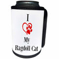 3dRose BrooklynMeme Pet Sayings - I love my Ragdoll Cat - Can Cooler Bottle Wrap (cc_265211)