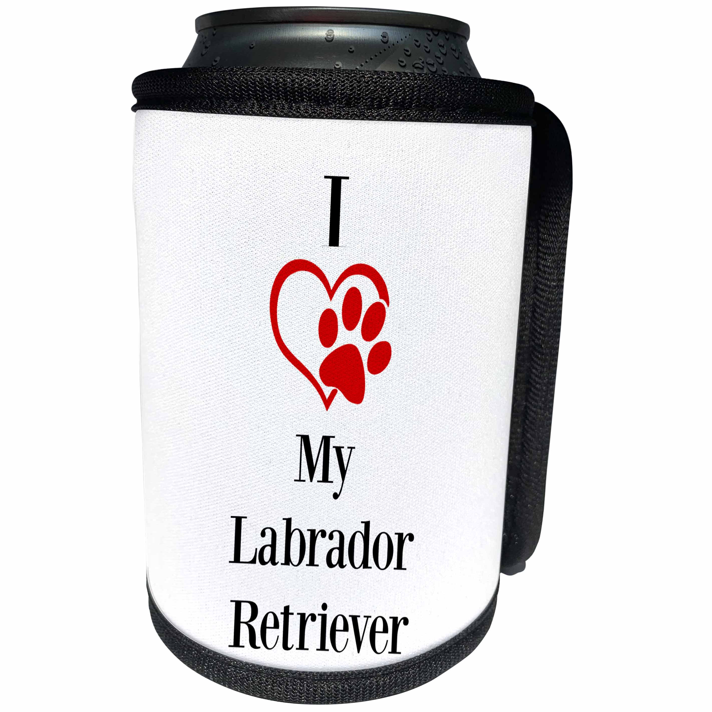 3dRose BrooklynMeme Pet Sayings - I love my Labrador Retriever - Can Cooler Bottle Wrap (cc_265219)
