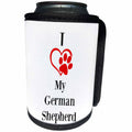 3dRose BrooklynMeme Pet Sayings - I love my German Shepherd - Can Cooler Bottle Wrap (cc_265220)