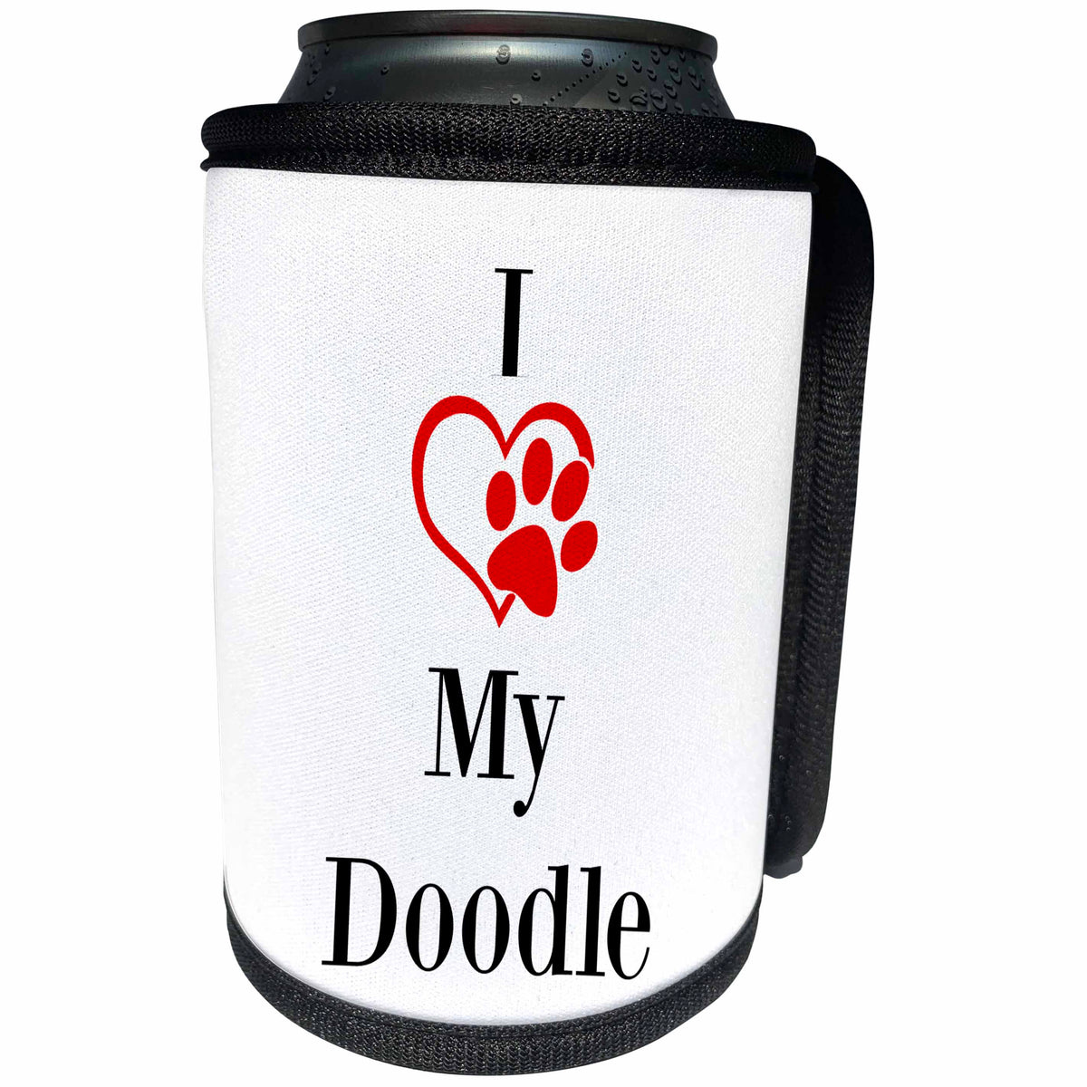 3dRose BrooklynMeme Pet Sayings - I love my Doodle - Can Cooler Bottle Wrap (cc_265225)