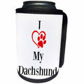 3dRose BrooklynMeme Pet Sayings - I love my Dachshund - Can Cooler Bottle Wrap (cc_265228)