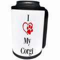 3dRose BrooklynMeme Pet Sayings - I love my Corgi - Can Cooler Bottle Wrap (cc_265231)