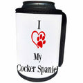 3dRose BrooklynMeme Pet Sayings - I love my Cocker Spaniel - Can Cooler Bottle Wrap (cc_265235)