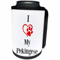 3dRose BrooklynMeme Pet Sayings - I love my Pekingese - Can Cooler Bottle Wrap (cc_265241)