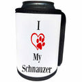 3dRose BrooklynMeme Pet Sayings - I love my Schnauzer - Can Cooler Bottle Wrap (cc_265243)