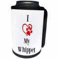 3dRose BrooklynMeme Pet Sayings - I love my Whippet - Can Cooler Bottle Wrap (cc_265246)