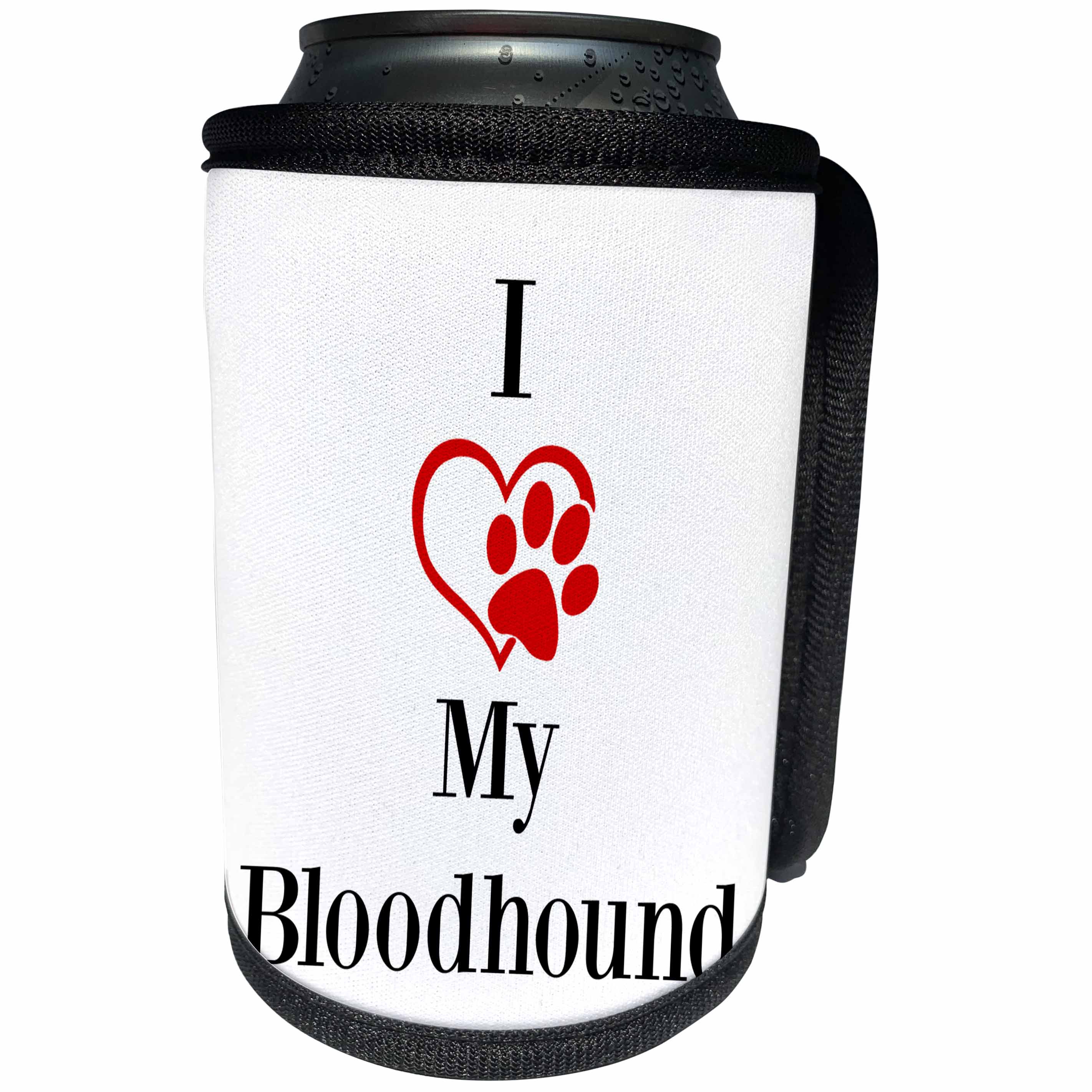 3dRose BrooklynMeme Pet Sayings - I love my Bloodhound - Can Cooler Bottle Wrap (cc_265249)