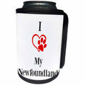 3dRose BrooklynMeme Pet Sayings - I love my Newfoundland - Can Cooler Bottle Wrap (cc_265251)