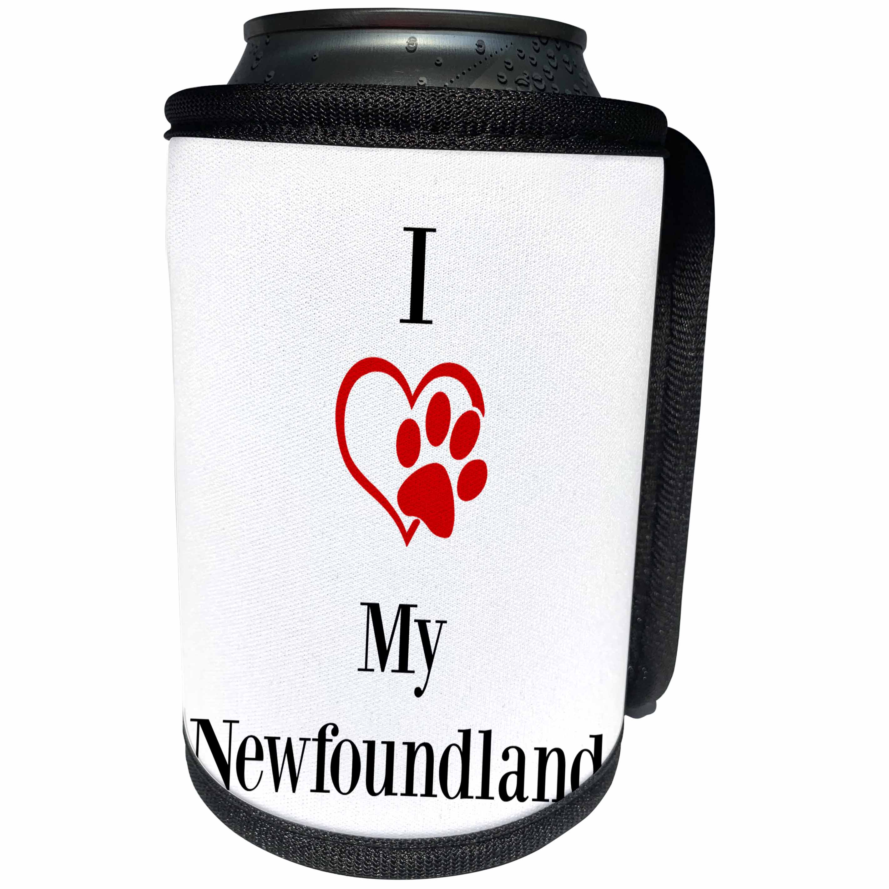 3dRose BrooklynMeme Pet Sayings - I love my Newfoundland - Can Cooler Bottle Wrap (cc_265251)