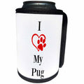 3dRose BrooklynMeme Pet Sayings - I love my Pug - Can Cooler Bottle Wrap (cc_265253)